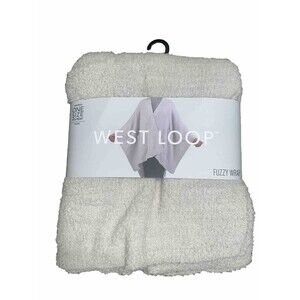 West Loop Women's One Size Fits Most Taupe Fuzzy Wrap